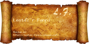 Lestár Fanni névjegykártya