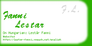 fanni lestar business card